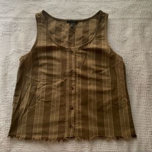 DREW-Button Down Cotton Striped Tank Top